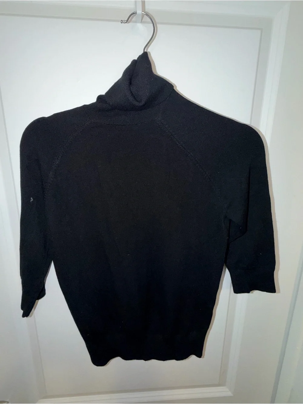Zara Black Short-Sleeve Turtleneck Sweater